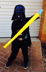 photo of child dressed as Darth Vader